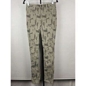 Free People Green Black Overdye  Jacquard‎ High Rise Skinny Jeans Size 29